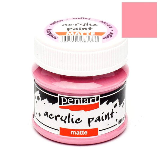 Pentart Acrylfarbe matt 50ml - himbeere - Bastelschachtel - Pentart Acrylfarbe matt 50ml - himbeere