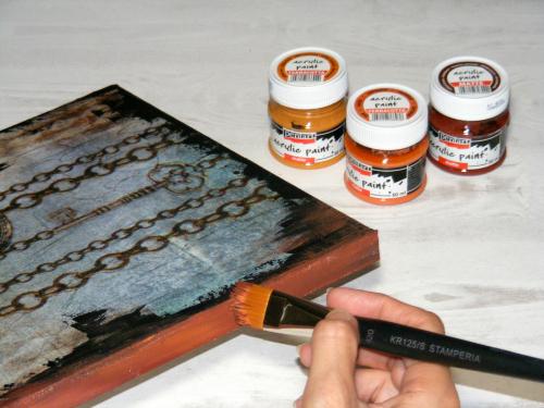 Pentart Acrylfarbe matt 50ml - kastanie - Bastelschachtel - Pentart Acrylfarbe matt 50ml - kastanie