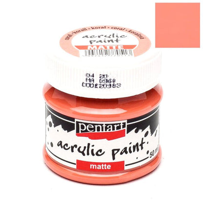 Pentart Acrylfarbe matt 50ml - koralle - Bastelschachtel - Pentart Acrylfarbe matt 50ml - koralle