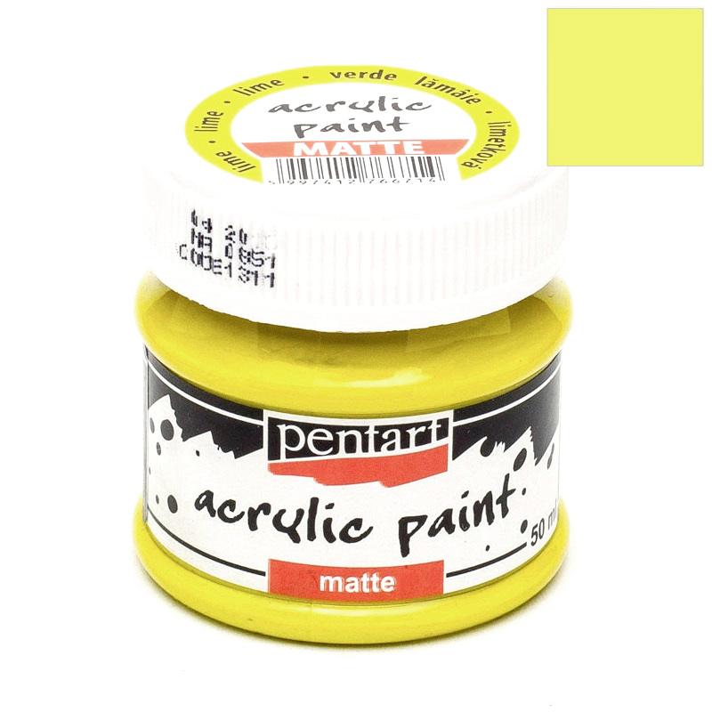 Pentart Acrylfarbe matt 50ml - lime - Bastelschachtel - Pentart Acrylfarbe matt 50ml - lime