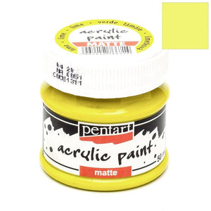 Pentart Acrylfarbe matt 50ml - lime - Bastelschachtel - Pentart Acrylfarbe matt 50ml - lime