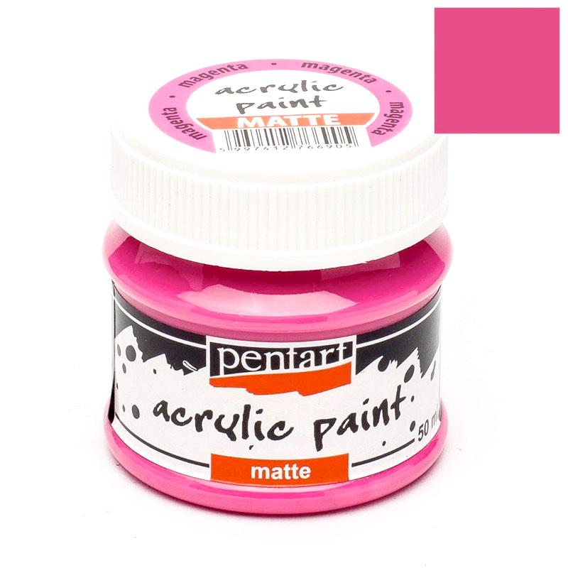 Pentart Acrylfarbe matt 50ml - magenta - Bastelschachtel - Pentart Acrylfarbe matt 50ml - magenta