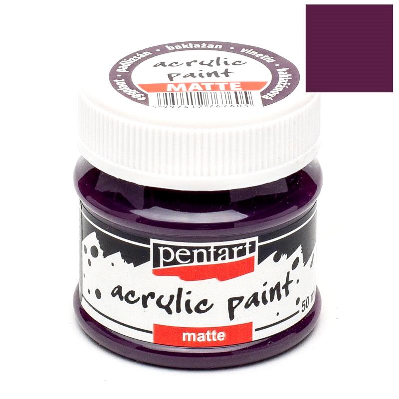 Pentart Acrylfarbe matt 50ml - melanzani - Bastelschachtel