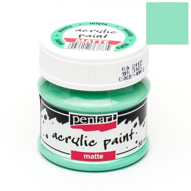 Pentart Acrylfarbe matt 50ml - minze - Bastelschachtel