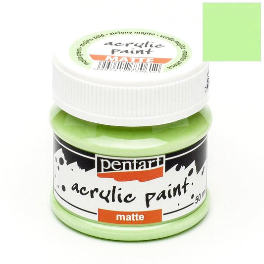 Pentart Acrylfarbe matt 50ml - mojito grün - Bastelschachtel - Pentart Acrylfarbe matt 50ml - mojito grün