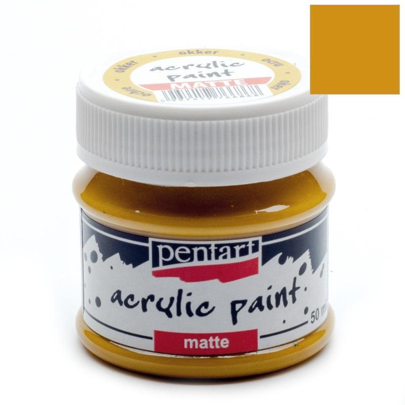 Pentart Acrylfarbe matt 50ml - ocker - Bastelschachtel - Pentart Acrylfarbe matt 50ml - ocker