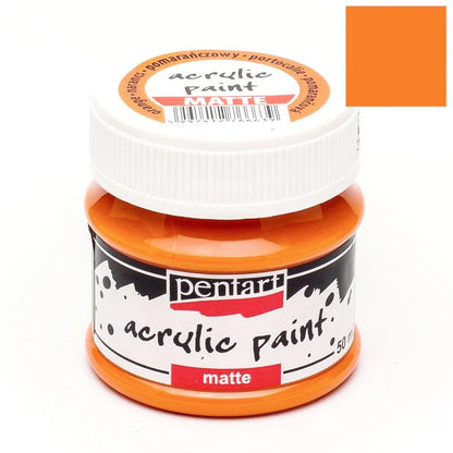 Pentart Acrylfarbe matt 50ml - orange - Bastelschachtel - Pentart Acrylfarbe matt 50ml - orange