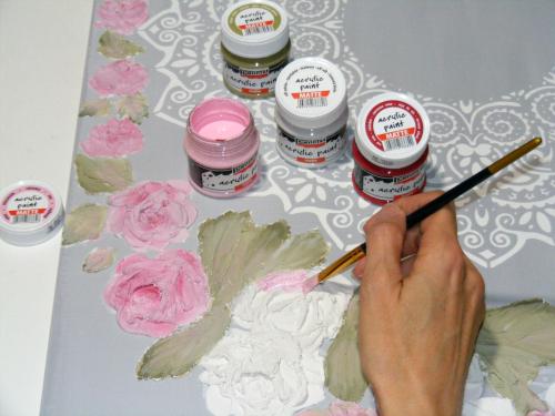 Pentart Acrylfarbe matt 50ml - rosa - Bastelschachtel - Pentart Acrylfarbe matt 50ml - rosa