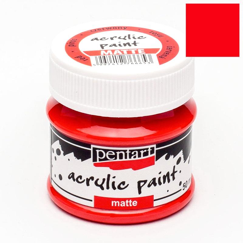 Pentart Acrylfarbe matt 50ml - rot - Bastelschachtel - Pentart Acrylfarbe matt 50ml - rot