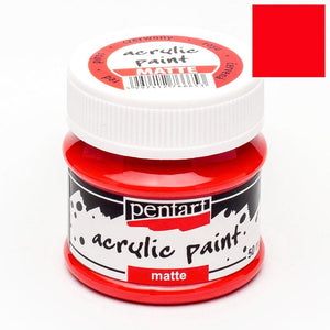 Pentart Acrylfarbe matt 50ml - rot - Bastelschachtel - Pentart Acrylfarbe matt 50ml - rot