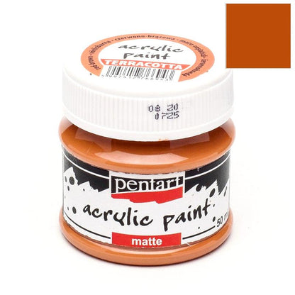 Pentart Acrylfarbe matt 50ml - rotbraun - Bastelschachtel - Pentart Acrylfarbe matt 50ml - rotbraun
