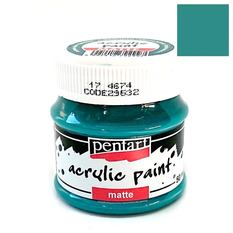 Pentart Acrylfarbe matt 50ml - türkisblau - Bastelschachtel