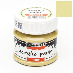 Pentart Acrylfarbe matt 50ml - vintage gelb - Bastelschachtel - Pentart Acrylfarbe matt 50ml - vintage gelb