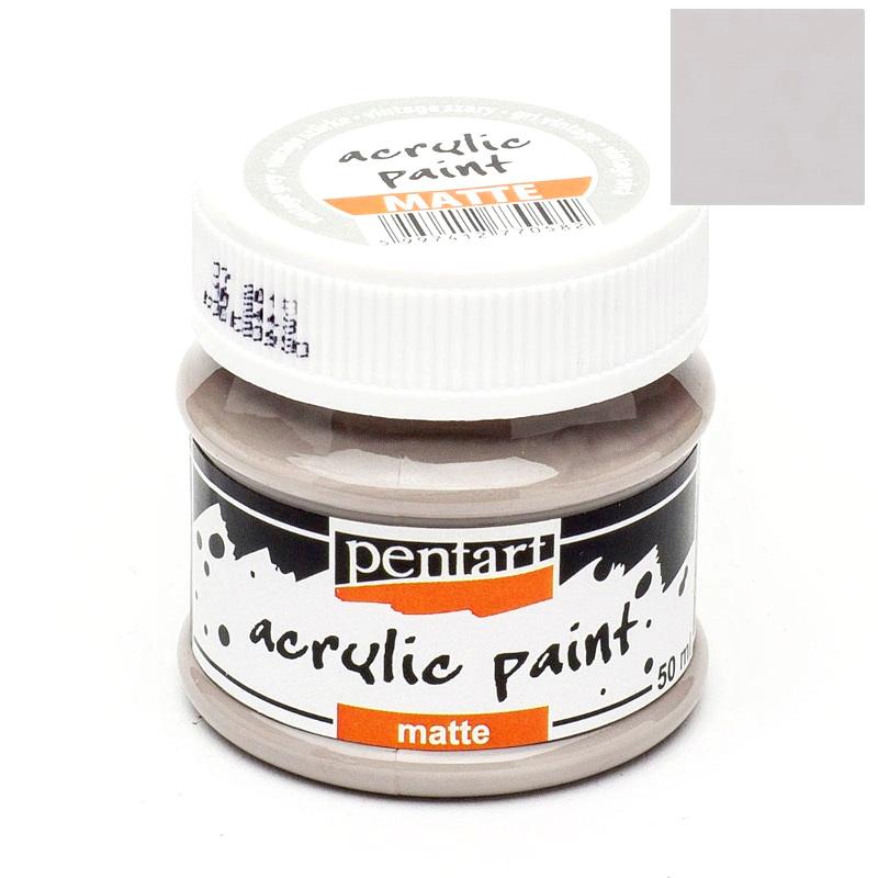 Pentart Acrylfarbe matt 50ml - vintage grau - Bastelschachtel