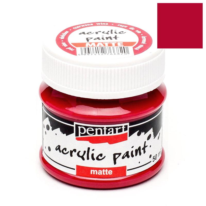 Pentart Acrylfarbe matt 50ml - weinrot - Bastelschachtel - Pentart Acrylfarbe matt 50ml - weinrot