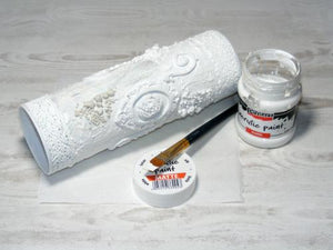 Pentart Acrylfarbe matt 50ml - weiß - Bastelschachtel - Pentart Acrylfarbe matt 50ml - weiß