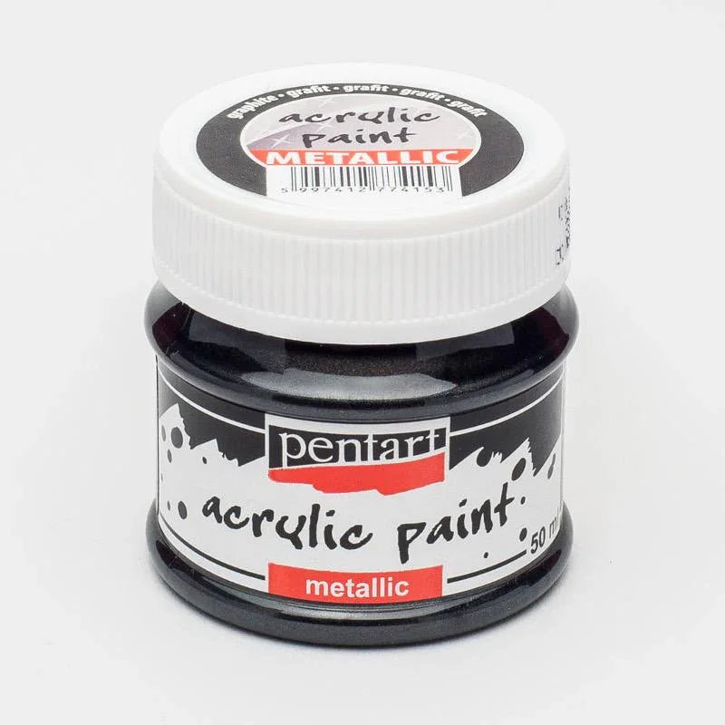 Pentart Acrylfarbe Metallic 50ml - graphit - Bastelschachtel