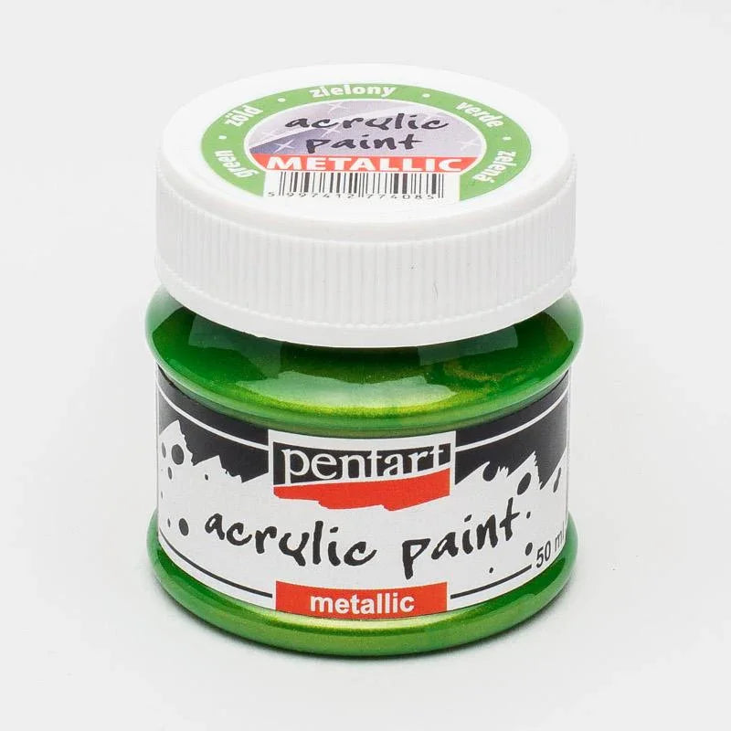 Pentart Acrylfarbe Metallic 50ml - grün - Bastelschachtel
