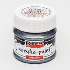 Pentart Acrylfarbe Metallic 50ml - rokoko silber - Bastelschachtel