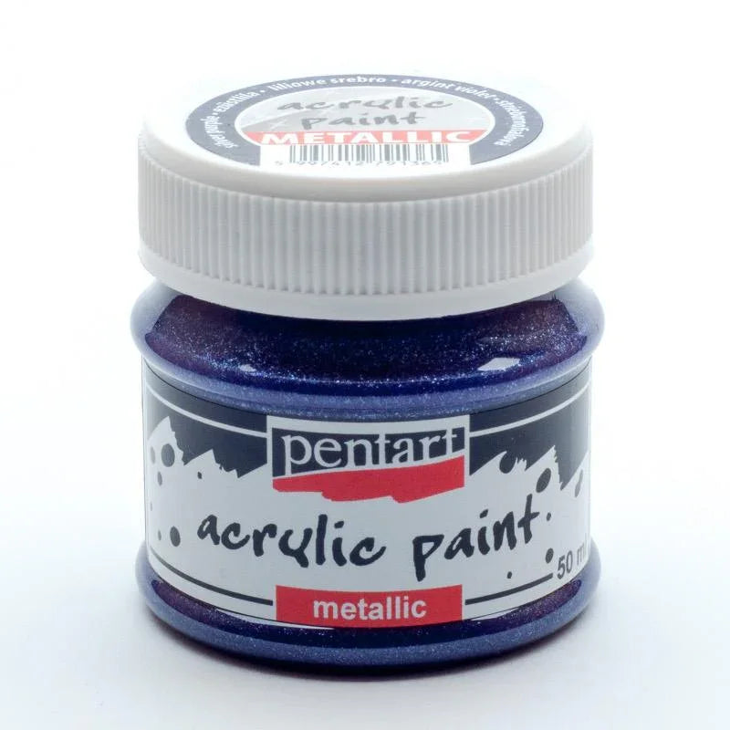 Pentart Acrylfarbe Metallic 50ml - silberlila - Bastelschachtel