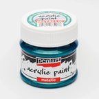 Pentart Acrylfarbe Metallic 50ml - teal - Bastelschachtel