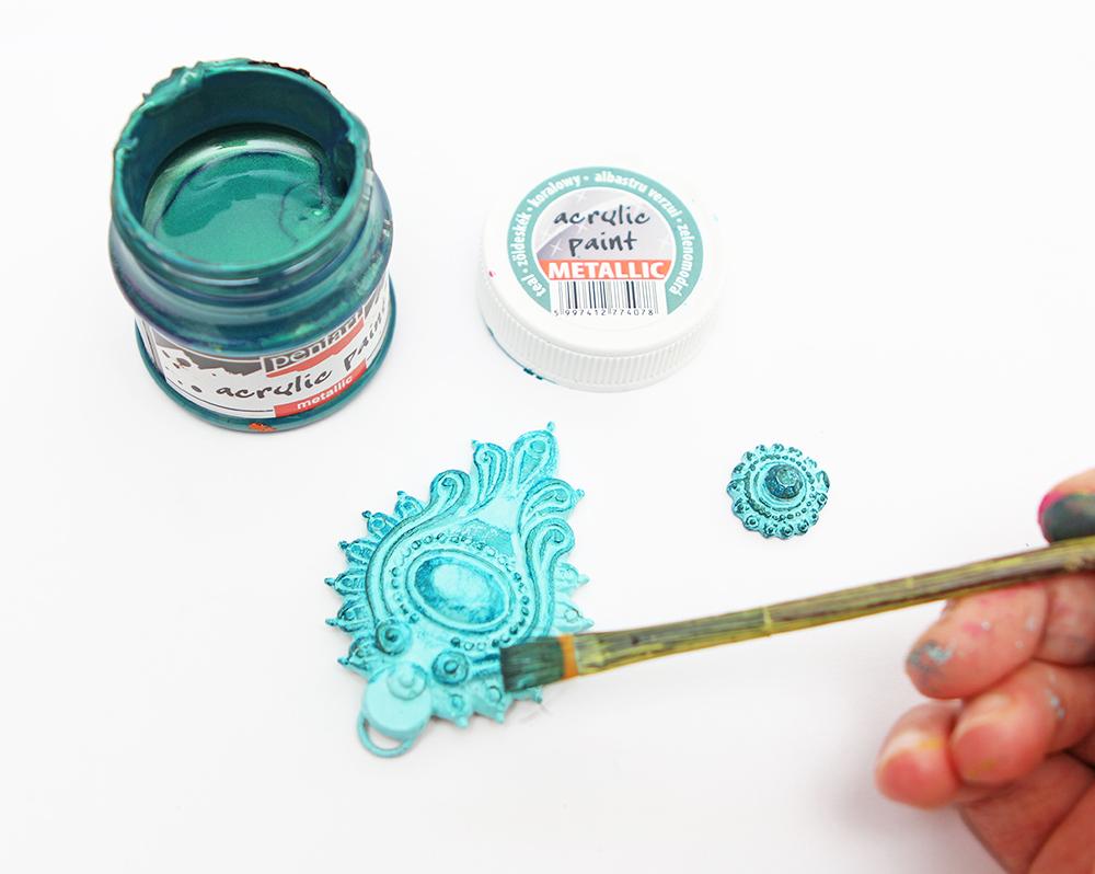 Pentart Acrylfarbe Metallic 50ml - türkis - Bastelschachtel