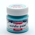 Pentart Acrylfarbe Metallic 50ml - türkis - Bastelschachtel