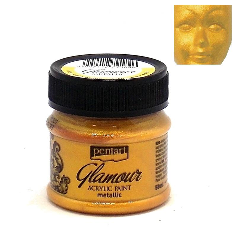 Pentart Acrylfarbe Metallic Glamour 50ml - gold - Bastelschachtel