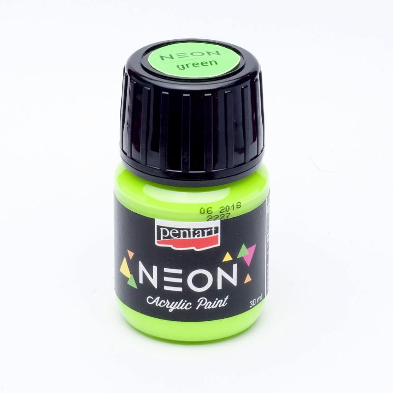 Pentart Acrylfarbe neon 30ml - grün - Bastelschachtel
