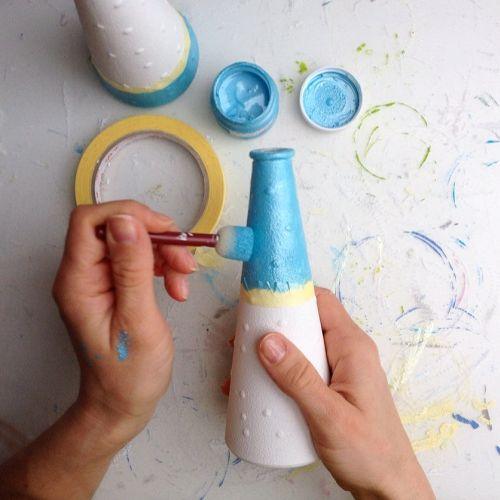 Pentart Acrylfarbe Perlmutt 50ml - blau - Bastelschachtel