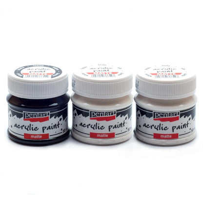 Pentart Acrylfarben Set matt 3x50ml - Set 19. - Bastelschachtel - Pentart Acrylfarben Set matt 3x50ml - Set 19.