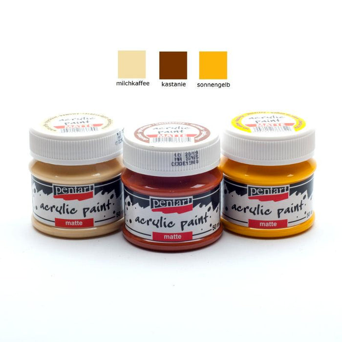 Pentart Acrylfarben Set matt 3x50ml - Set 4.