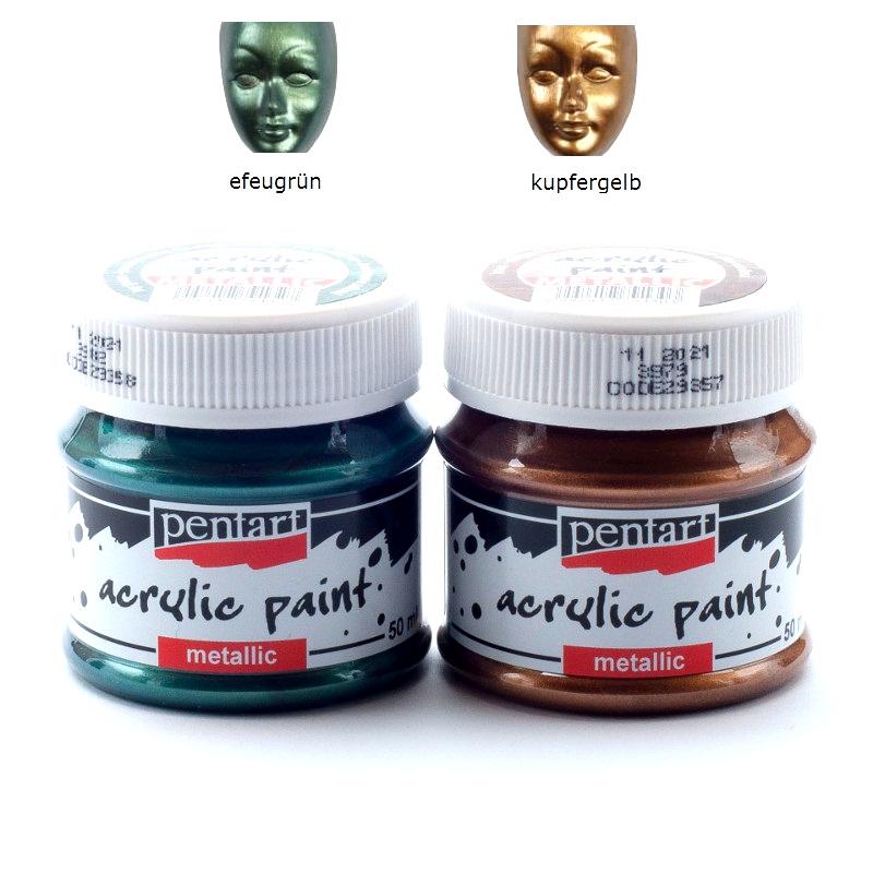 Pentart Acrylfarben Set Metallic 2x50ml - Set 20. - Bastelschachtel