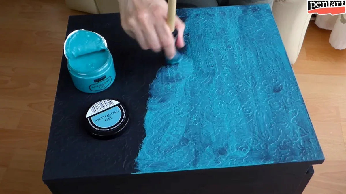 Pentart Antik-Effekt Gel 150ml - patina grün - Bastelschachtel