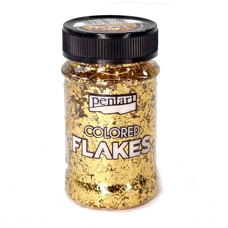 Pentart Colored Flakes barockgold 1g - Bastelschachtel