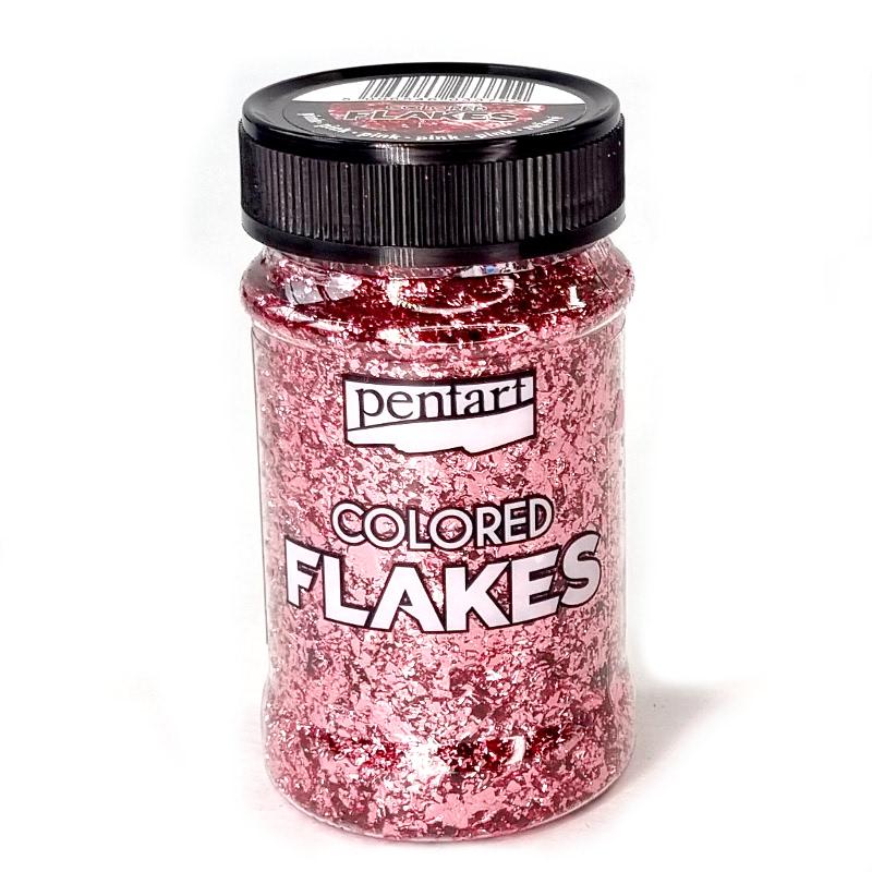 Pentart Colored Flakes pink 1g - Bastelschachtel