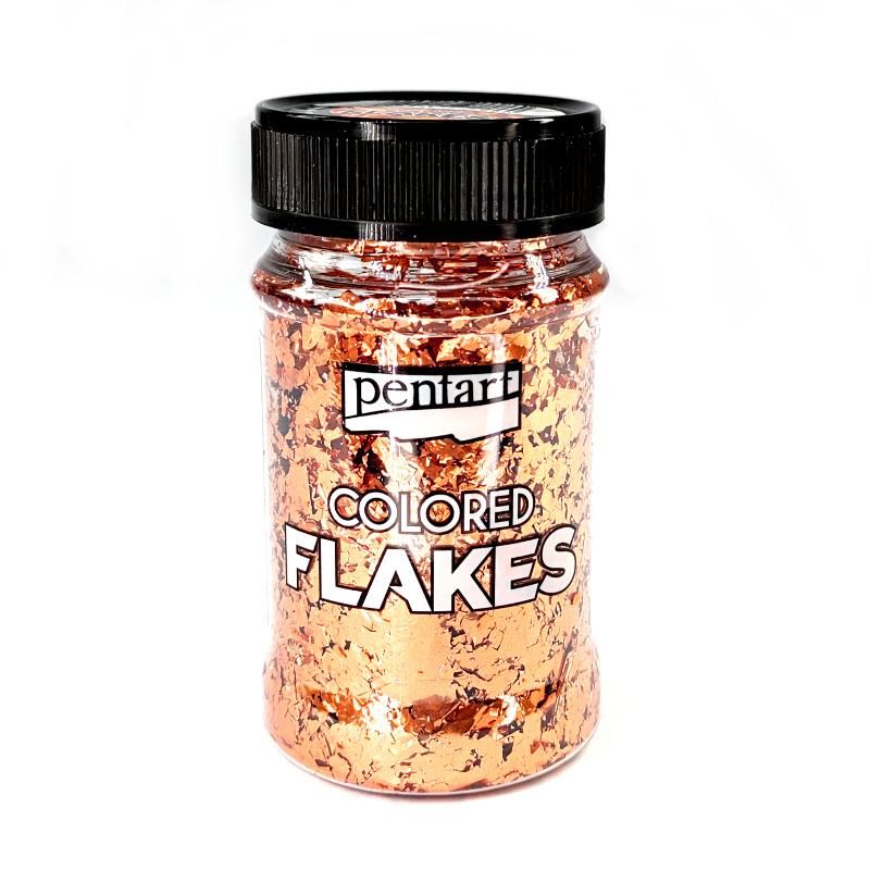 Pentart Colored Flakes rosegold 1g - Bastelschachtel