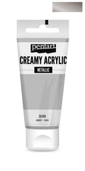 Pentart Creamy Acrylic 200ml - silber - Bastelschachtel