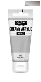 Pentart Creamy Acrylic 200ml - silber - Bastelschachtel