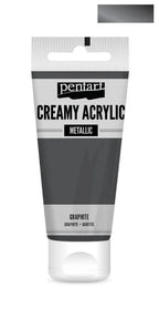 Pentart Creamy Acrylic metallic 60ml - graphit - Bastelschachtel