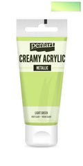 Pentart Creamy Acrylic metallic 60ml - hell grün - Bastelschachtel