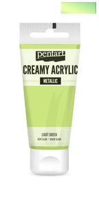 Pentart Creamy Acrylic metallic 60ml - hell grün - Bastelschachtel