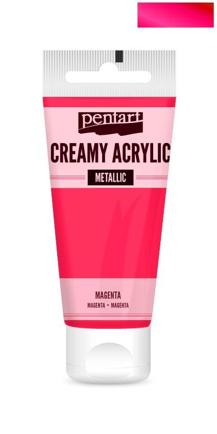 Pentart Creamy Acrylic metallic 60ml - magenta - Bastelschachtel