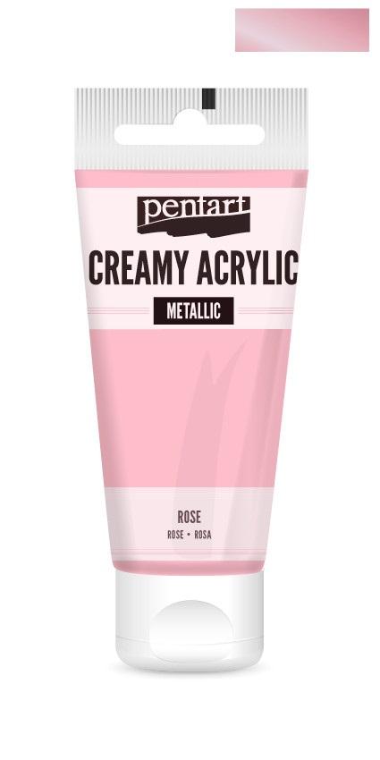 Pentart Creamy Acrylic metallic 60ml - rosa - Bastelschachtel