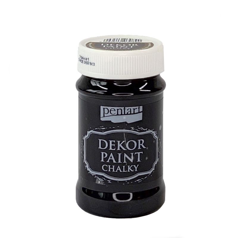 Pentart Dekor Paint Chalky matt 100ml - ebenholz - Bastelschachtel