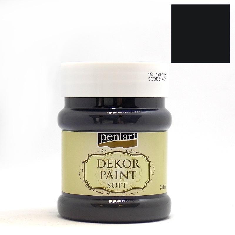 Pentart Dekor Paint Chalky matt 230ml - schwarz - Bastelschachtel