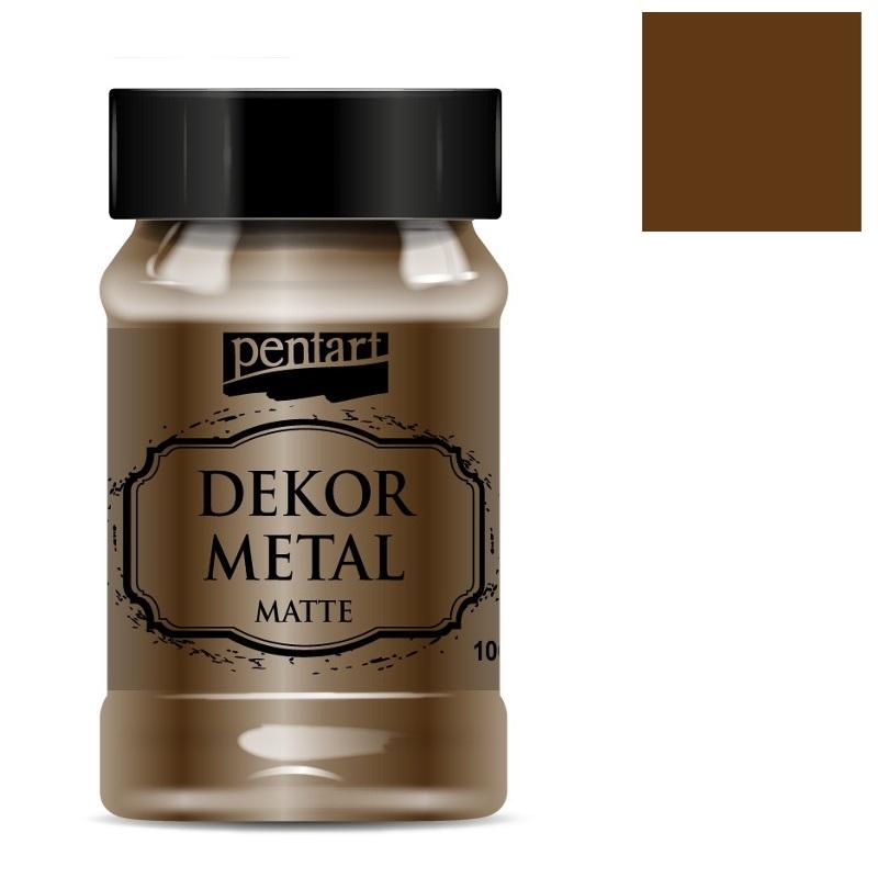Pentart Dekorfarbe Dekor Metall 100ml - schokolade - Bastelschachtel