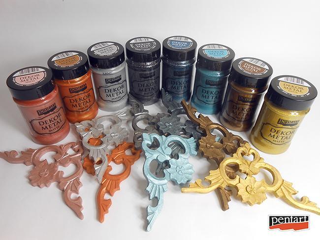 Pentart Dekorfarbe Dekor Metall 100ml - türkis - Bastelschachtel