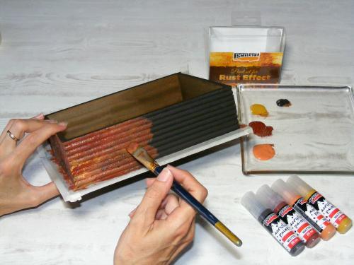 Pentart Farbset für Rosteffekt - Bastelschachtel