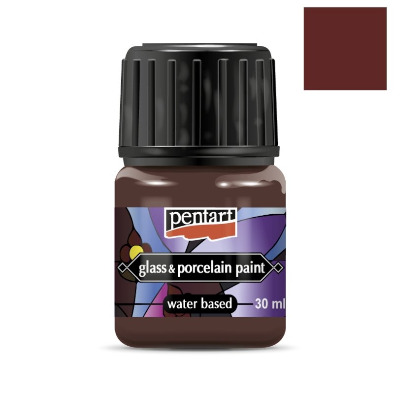 Pentart Glas- und Porzellanfarbe 30ml - braun - Bastelschachtel - Pentart Glas- und Porzellanfarbe 30ml - braun